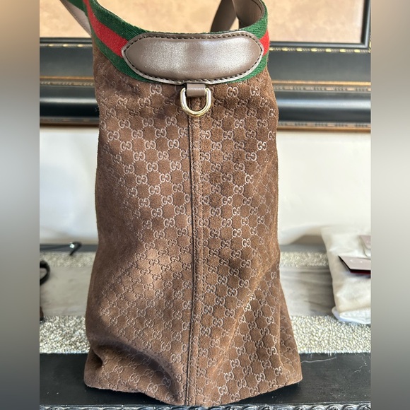 Gucci Giglio Large Dark Brown Suede Tote NYC 5th Ave Exclusive!!! - Picture 8 of 16